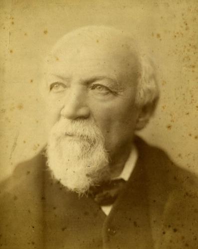 RB166. Robert Browning Aged 75. Photograph by H.H.H. Cameron, London, November 1887. Location: ABL.