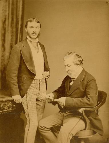 RB76. Robert Browning Aged 57. Photograph by Elliott & Fry, London, November 1869. Location: ABL, Eton, Scripps, and Wellesley.