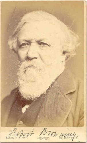 RB101.5. Robert Browning Aged 65. Photograph by Elliott & Fry, London, 28 February 1877. Location: Meredith and NPG.