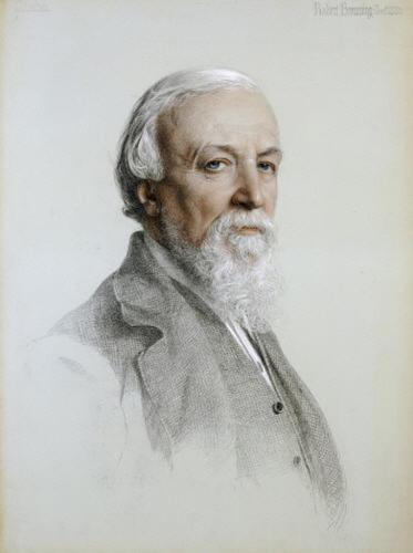 RB127. Robert Browning Aged 69. Drawing by Frederick Sandys, London, December 1881. Location: Eton.