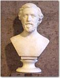 RB35. Robert Browning Aged 49. Bust, in marble, by William Wetmore Story, 1930. Replica of May 1861 plaster bust. Location: ABL.