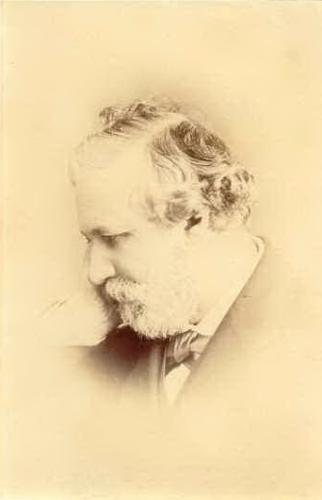 RB77. Robert Browning Aged 57. Photograph by Elliott & Fry, London, late 1869. Location: ABL, Balliol, LC, Meredith, and NPG.
