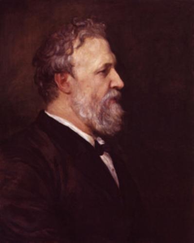 RB69. Robert Browning Aged about 54. Oil painting by George Frederick Watts, London, 1866. Location: NPG.