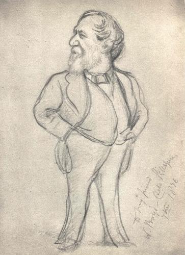 RB95. Robert Browning Aged 63. Caricature by Carlo Pellegrini, London, 1875. Location: ABL.