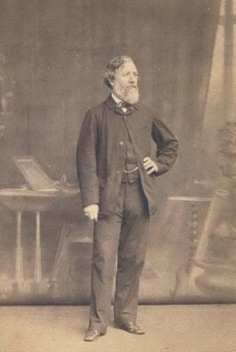 RB40. Robert Browning Aged about 50. Photograph by Ernest Edwards, London, 1862. Location: ABL and Meredith.