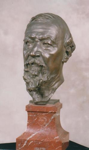 RB162. Robert Browning Aged 74. Bust, in bronze, by Robert Barrett Browning, 1886. Location: St. Andrews University.