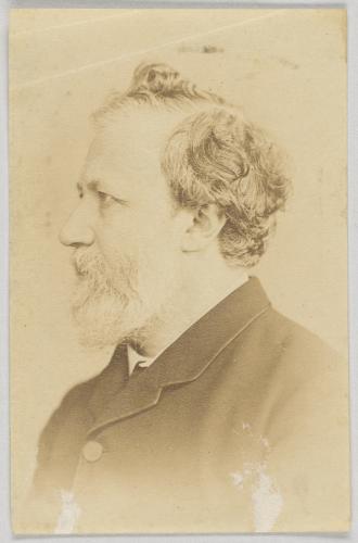 RB64. Robert Browning Aged 53. Photograph by Elliott & Fry, London, March 1866. Location: ABL.