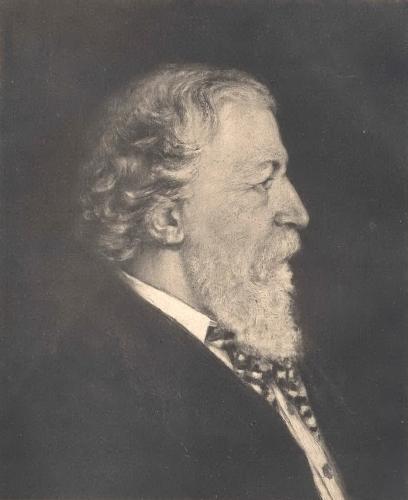 RB92. Robert Browning Aged 63. Oil painting by Robert Barrett Browning, Dinant, August 1875. Destroyed in fire, 1930.