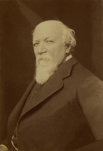 RB138. Robert Browning Aged about 72. Photograph by W.H. Grove, London, ca. 1884. Location: Texas.