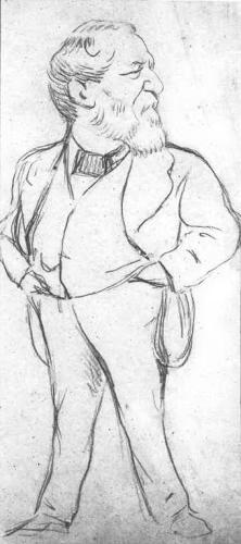 RB93. Robert Browning Aged 63. Caricature by Carlo Pellegrini, London, 1875. Location: ABL.