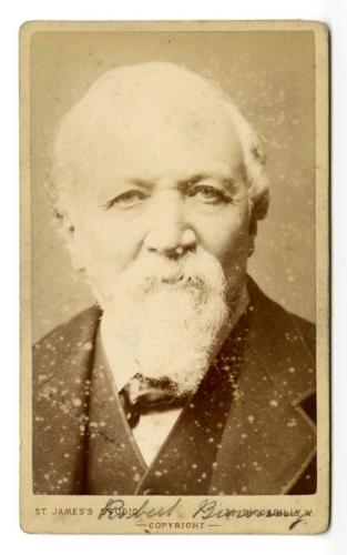 RB133.5. Robert Browning Aged about 72. Photograph by St. James’s Studio, London, ca. 1884. Location: ABL.