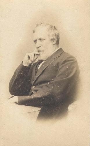 RB73. Robert Browning Aged about 56. Photograph by Frederick Jones, London, ca. 1868. Location: ABL.