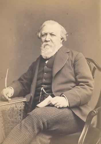 RB101. Robert Browning Aged 65. Photograph by Elliott & Fry, London, 28 February 1877. Location: ABL and Meredith.