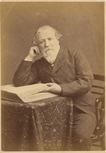 RB98. Robert Browning Aged 65. Photograph by Elliott & Fry, London, 28 February 1877. Location: ABL, Harvard, Meredith, and NPG.