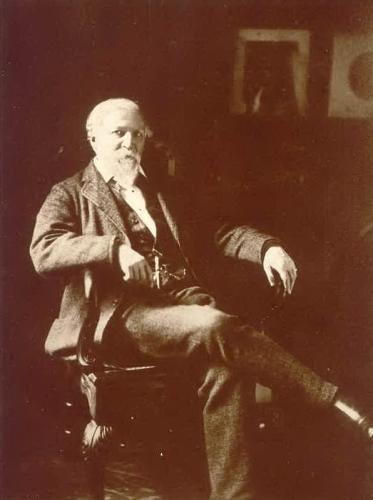 RB115. Robert Browning Aged 68. Photograph by Samuel A. Walker, London, June 1880. Location: Meredith.