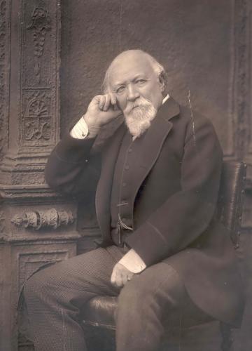RB136. Robert Browning Aged about 72. Photograph by Herbert Rose Barraud, London, ca. 1884. Location: ABL, Meredith, NPG, and V&A.